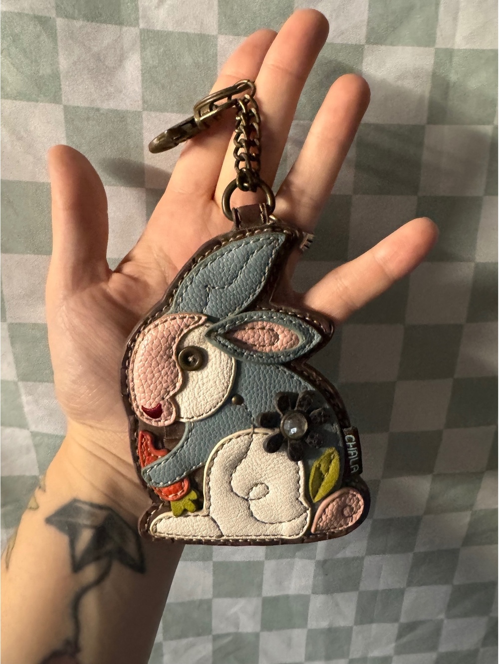 Chala Bunny Rabbit Leather Coin Purse Keychain